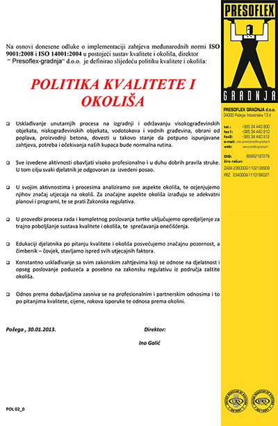 Politika upravljanja kvalitetom i okolišem